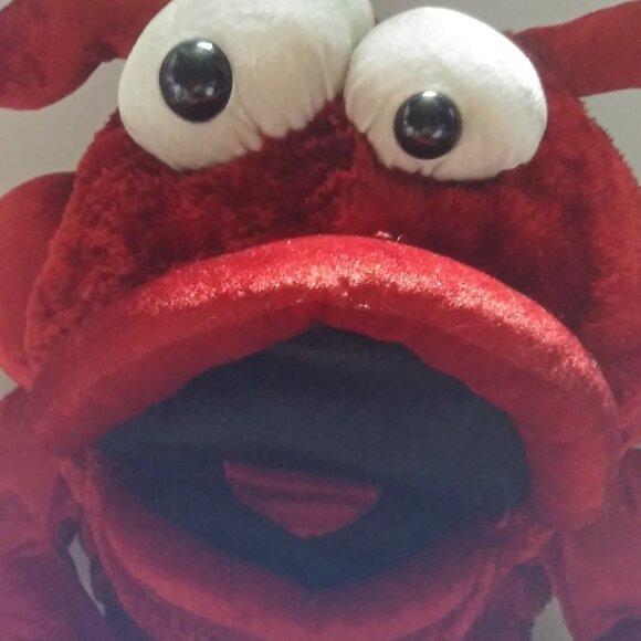 Vintage DAN DEE Jumbo Lobster 32" Red Shimmer Big Lips Toy Plush bin LL - Picture 4 of 6